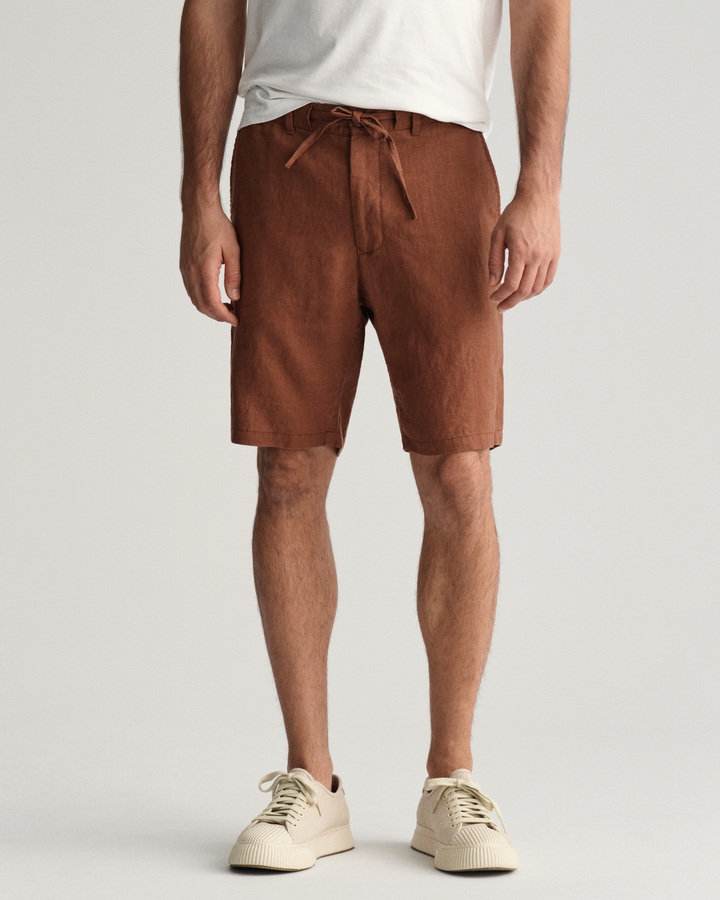Relaxed Fit Linen Drawstring Shorts